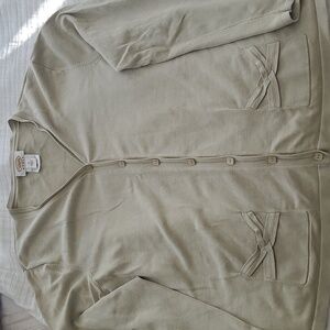 Talbots womans 1X silk  sweater set in light green